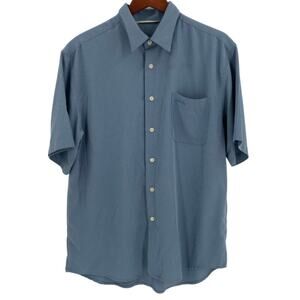 Men’s Hobie blue short sleeve button down shirt size medium